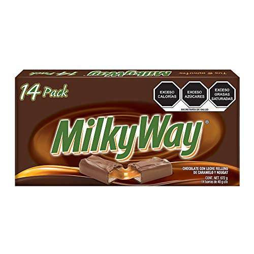 Amazon: Chocolate Milky Way 14 barras de 48g c/u, 672g total.