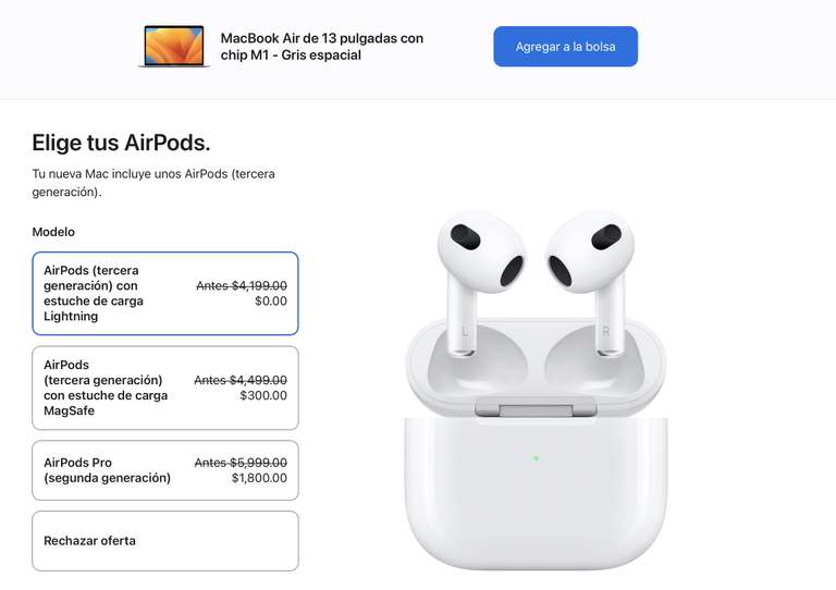 Apple: Empezó la regaliza de AirPods (comprando una Mac) (Mac mini $11,199)