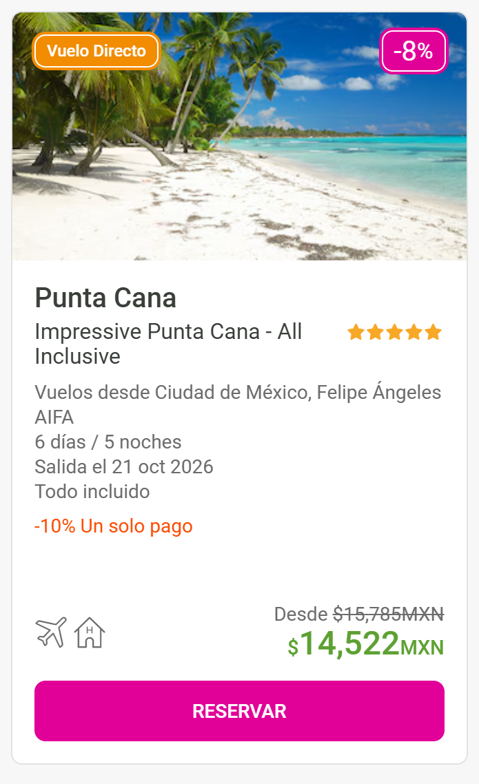 Liverpool: Vuelo + Hotel Punta Cana (Desde AIFA) - All Inclusive | 6 días / 4 noches