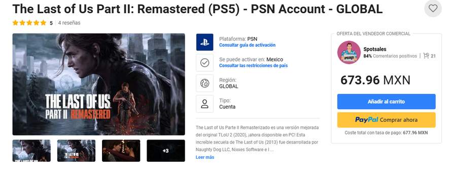 Es seguro comprar cuentas de juegos de Playstation en G2A