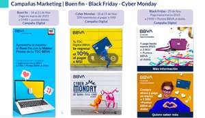 BBVA Bancomer: Promociones para Buen Fin 2022 | Cyber Monday (Paga hasta Marzo + 3 MSI + Puntos dobles) y Black Friday (10% reembolso)