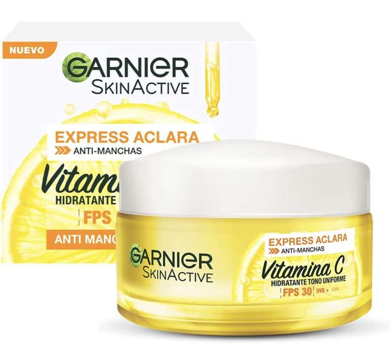 Amazon, miembros Prime: Garnier Skin Naturals Face Express aclara crema hidratante tono uniforme con fps 30 | Envío Prime