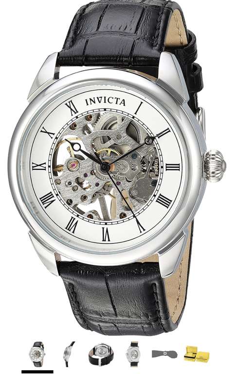 Amazon - Reloj Invicta Specialty - mecánico, acero inoxidable y cuero, 42 mm, plateado, dorado, negro | Precio al momento de pagar