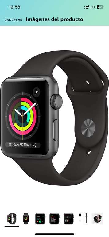 Amazon: Apple Watch Series 3 Reloj Inteligente OLED GPS (satélite), Pantalla táctil, 18 h, 42 mm- Gris (Reacondicionado)