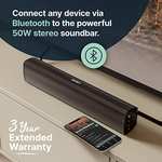Amazon: Barra de sonido pequeña para TV con Bluetooth, RCA, USB, Opt, y AUX Majority Bowfell - Para mejorar sonido de tv's pequeñas.