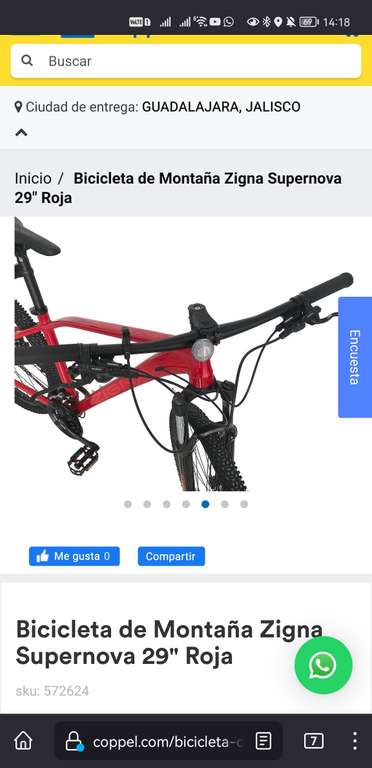 Coppel: Bici Bicicleta de Montaña Zigna Supernova 29" Roja