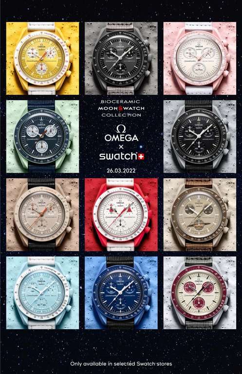 Swatch x Omega: Colección de relojes BIOCERAMIC MOONSWATCH