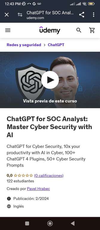 Udemy: ChatGPT for SOC Analyst: Master Cyber Security with AI