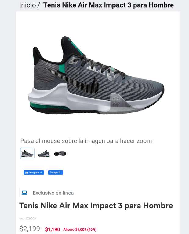Coppel: Tenis Nike Air Max Impact 3 para Hombre
