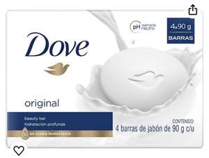 Amazon: Jabón en Barra Dove Original 4 x 90 g | PLANEA Y AHORRA