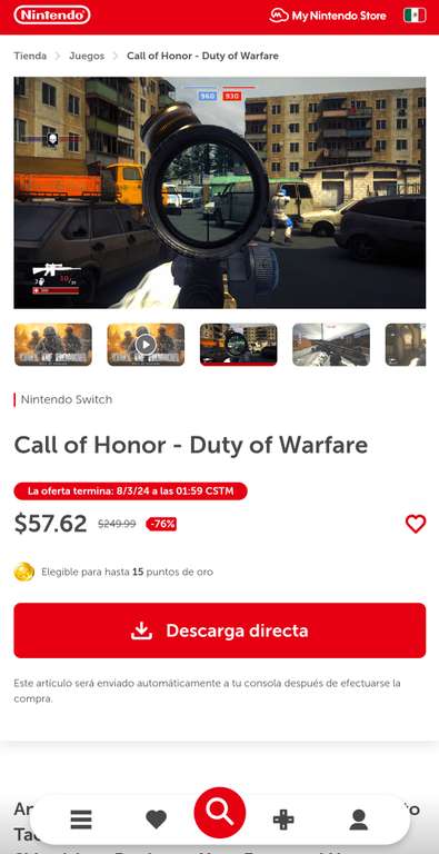 Nintendo eShop: Call of Honor - Duty of Warfare Nintendo Switch