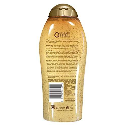 Amazon: OGX, Body Wash y Exfoliante de Coco y Café, 577 ml