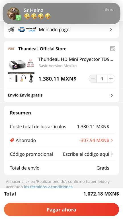 AliExpress: ThundeaL HD Mini Proyector TD90