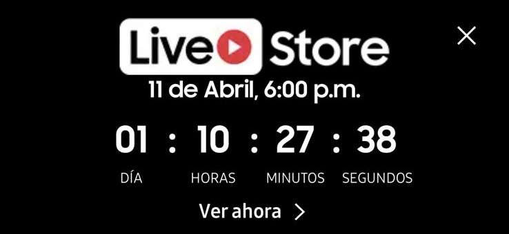 Samsung Store: Live Store 11 Abril (Venta nocturna 7pm) | Cupón del 10% OFF