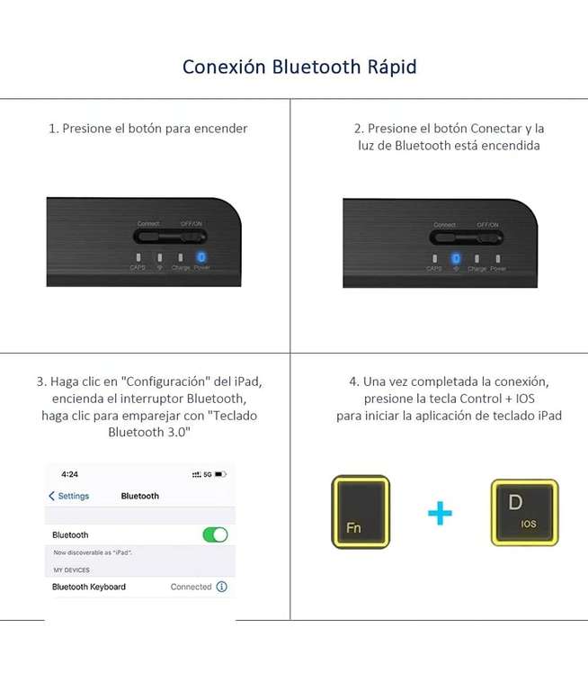 Amazon: Teclado Bluetooth en Español RGB Retroiluminado BBB