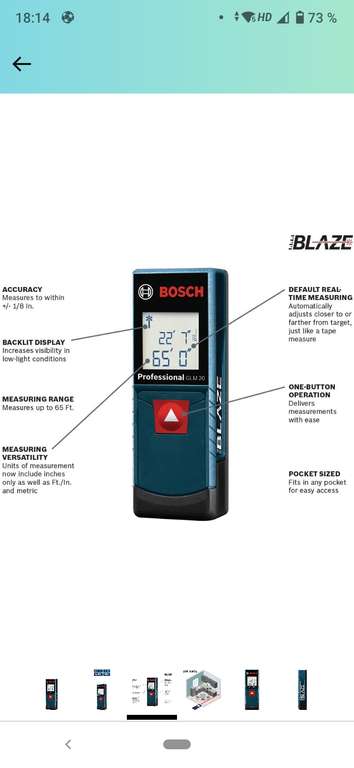 Amazon: Bosch GLM 20 - Medidor láser de distancia, compacto, 20 m