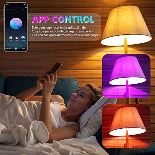 Amazon: 4pcs Wifi Bluetooth Smart Bulb Led Spotlight, Wireless Remote Application Control Voice Control, 9w RGBCW E27/E26 Bulb Color Tunable