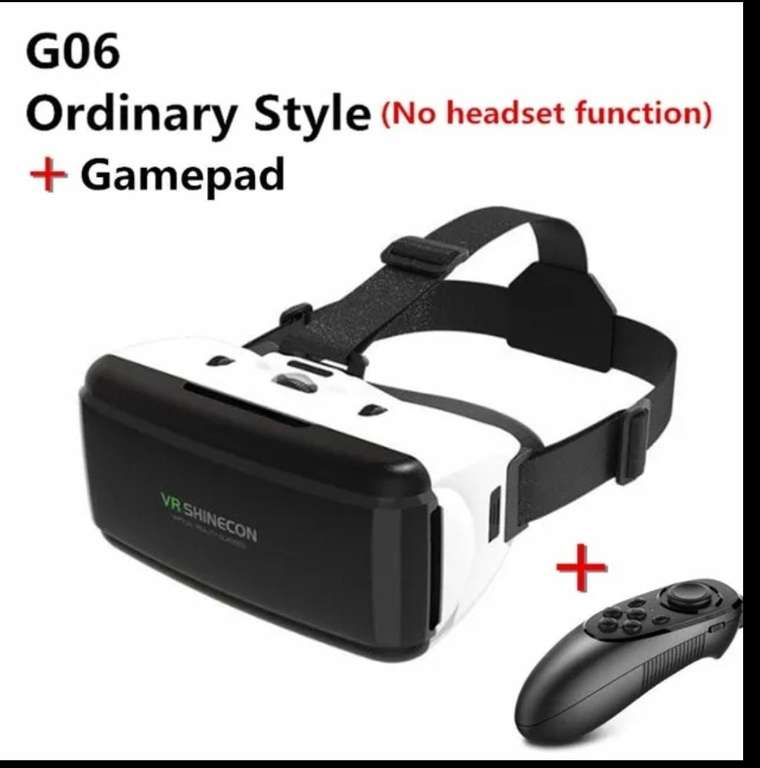 AliExpress: Realidad Virtual VR Original 3D mod. G06E, Con auriculares estéreo Google, IOS Android, + GamePad (producto Choice)