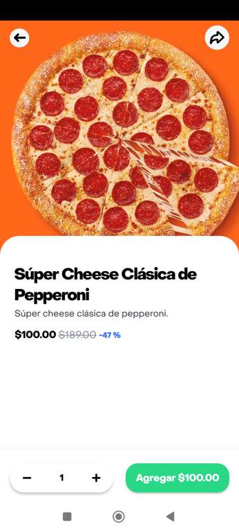 Rappi: Súper Cheese de Pepperoni en 100 pejecoins