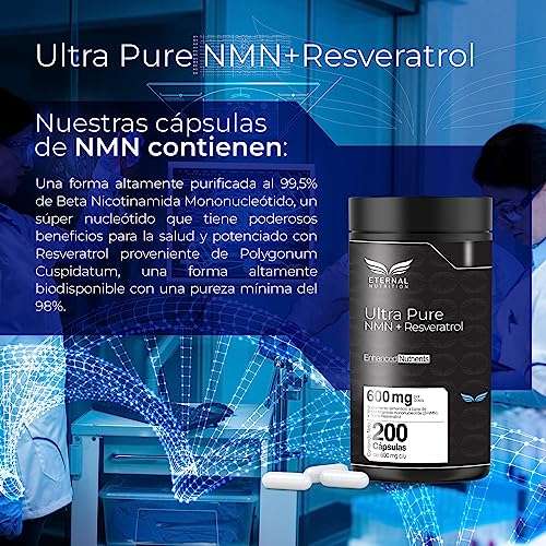 Amazon: Eternal nutrition NMN y resveratrol 200 cápsulas (aplicar cupones de Amazon)