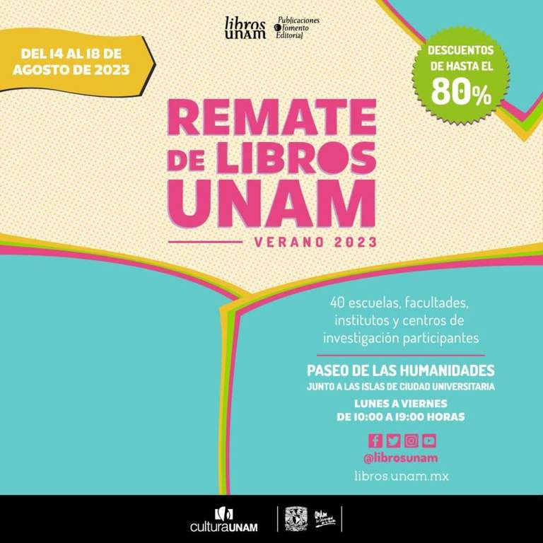 Remate de Libros UNAM Verano 2023