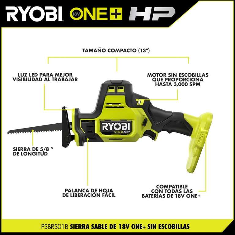 The Home Depot - Ryobi, batería y/o cargador gratís en la compra de herramienta seleccionada