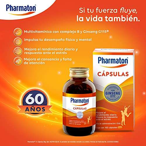 Amazon: Pharmaton multivitamínico para adultos 100 cápsulas de 40 mg c/u con planea y ahorra