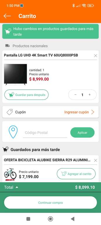 Linio Smart TV LG 60" con PayPal