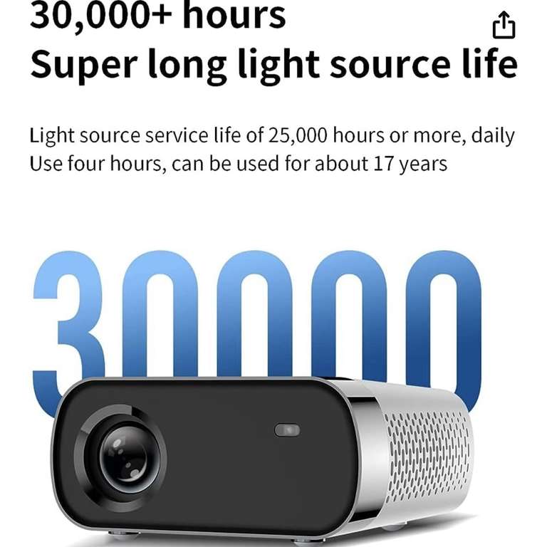 Amazon: Mini Projector, LCD Portable Proyector de 1080P Full HD Projector 1,800 Lumens Home Video proyector portátil