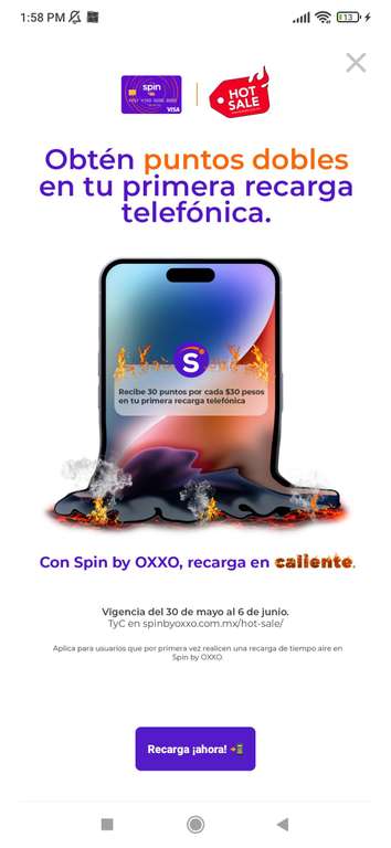 SPIN OXXO: Recarga y recibe la misma cantidad en puntos Spin Premia en 1a recarga telefónica | usuarios seleccionados