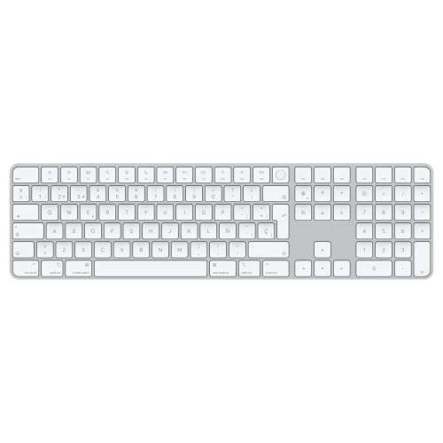 Amazon: Apple Magic Keyboard con Touch ID y Teclado numérico (para Mac con Chip de Español - Color Plata Bluetooth, USB-C