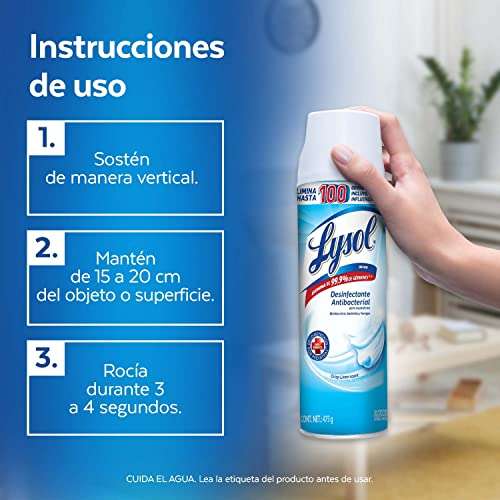 Amazon: Lysol Aerosol Desinfectante para Superficies, Aroma Crisp