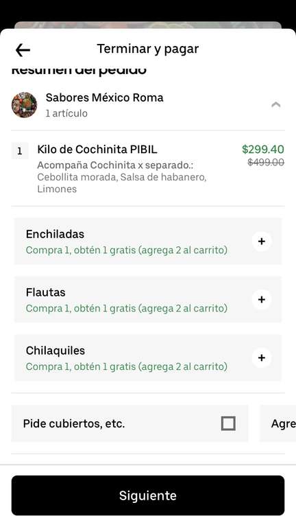 1 KG de Cochinita PIbil a 89.40 Pesitos con UBER EATS ONE en Sabores Mexico (Sucursal ROMA)