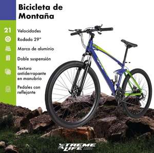 Amazon: Xtreme Life | Bicicleta | Montaña Cuadro en Aluminio Talla L RIN-29 21 Velocidades componentes Shimano Doble Suspension, V-Brake.