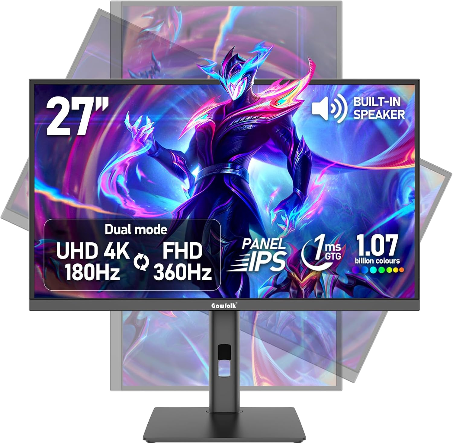 AMAZON: Monitor Gawfolk 27" DUAL MODE 4K 180HZ / FHD 360 HD