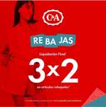 C&A tienda en línea: LIQUIDACIÓN TOTAL 3X2 EN ARTÍCULOS REBAJADOS
