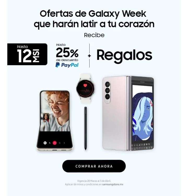 Samsung Store: Galaxy flip con %25 + Galaxy watch