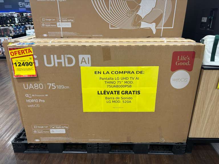 Pantalla LG 75” 4K $12,490 en Soriana | Promodescuentos