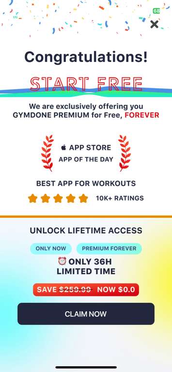 App Store: Dumbell Workouts at Home Lifetime