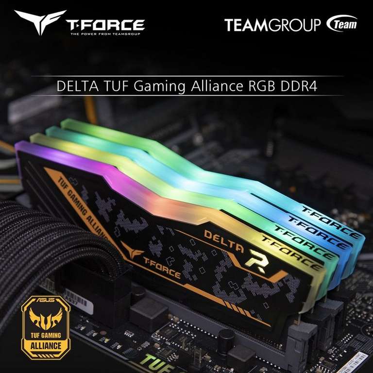 Cyberpuerta: Memoria RAM Team Group Delta TUF Gaming Alliance RGB DDR4, 3200MHz, 8GB, CL16