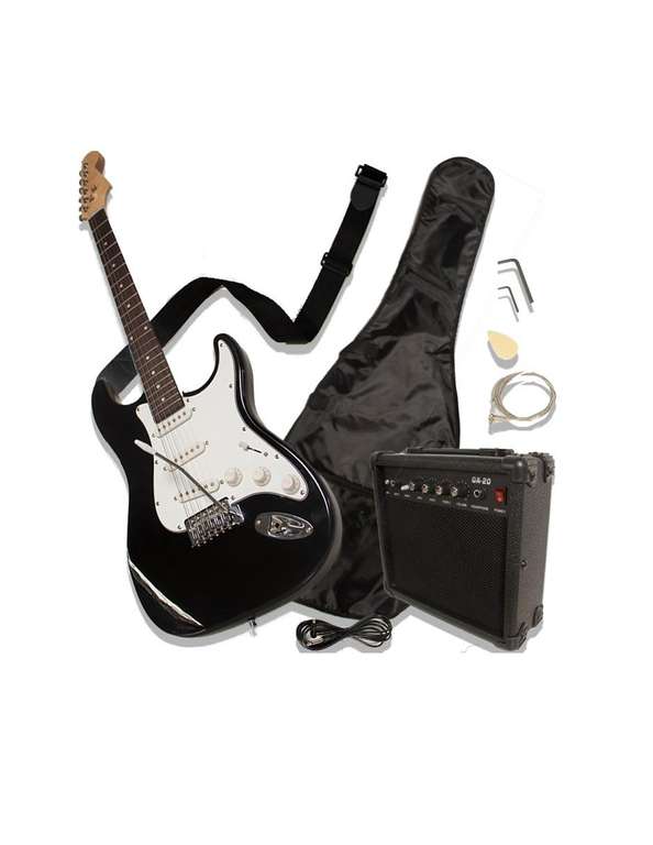 Liverpool - Paquete Guitarra Eléctrica Audiotek Stratocaster negra