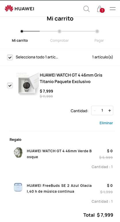 Huawei smartwatch titanio + free buds SE2 + watch GT4