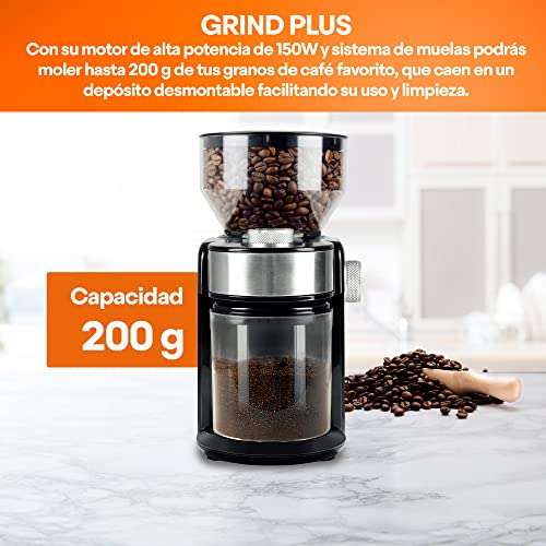 Amazon: Masterchef by Hukën | Molino Eléctrico de Café | Cantidad y Molienda Perfectas | Capacidad de 200 gramos | 150 W | Modelo MK-CG-12K