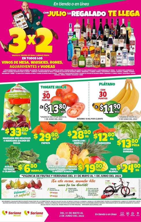 Soriana Mercado y Express: Frescura de Mercado 31 Mayo y 1 Junio