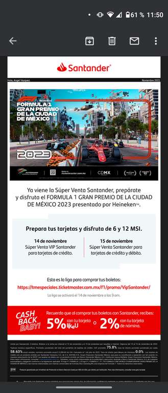 Ticketmaster: Pre preventa Formula 1 Gran Premio de la Ciudad de México 2023