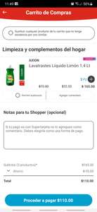 Heb: Axion Lavatrastes Líquido Limón 1.4 lt compra 3 y paga 2 queda en $36.66 c/u
