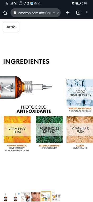 Amazon: Serum Anti-Oxidante Vitamina C Vichy Liftactiv Supreme 20 ml