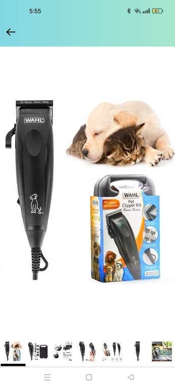 Amazon: Kit de cortadora de pelo WAHL Pet Clipper Kit para aseo Perros y Mascotas