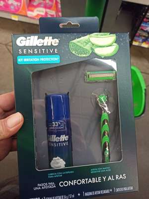 Bodega Aurrera kit Gillette mach 3 sensitiv $69
