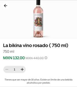 La Bikina vino rosado 750ml en Uber eats Chedraui Metepec